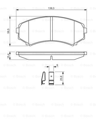 BOSCH Комплект тормозных колодок, дисковый тормоз 0 986 424 709