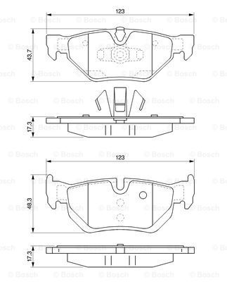 BOSCH Комплект тормозных колодок, дисковый тормоз 0 986 424 821