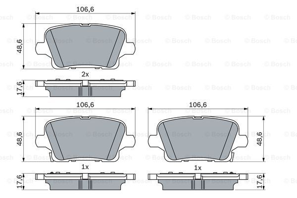 BOSCH Piduriklotsi komplekt,ketaspidur 0 986 424 872