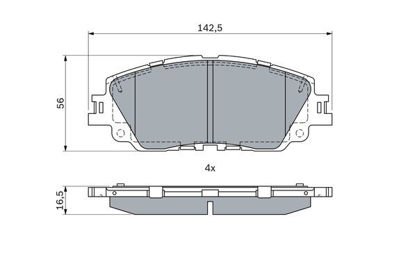 BOSCH Piduriklotsi komplekt,ketaspidur 0 986 424 899