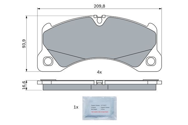 BOSCH Piduriklotsi komplekt,ketaspidur 0 986 424 970