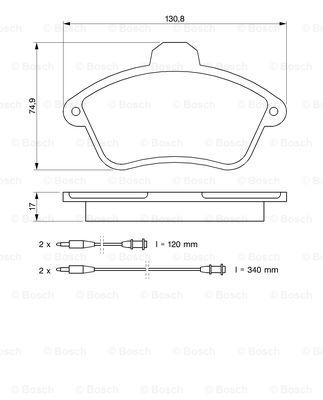 BOSCH Piduriklotsi komplekt,ketaspidur 0 986 460 951