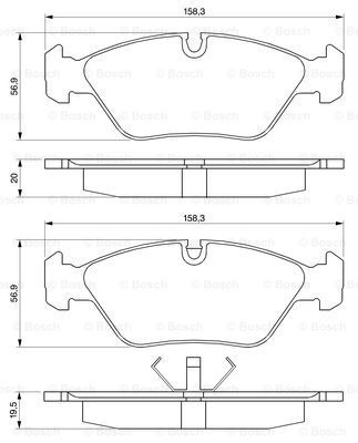 BOSCH Комплект тормозных колодок, дисковый тормоз 0 986 467 570