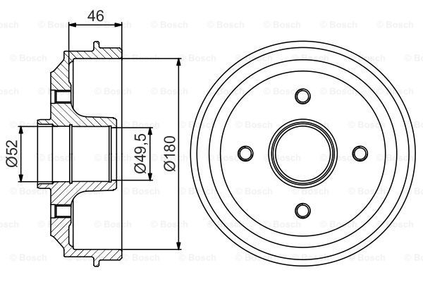 BOSCH Тормозной барабан 0 986 477 155