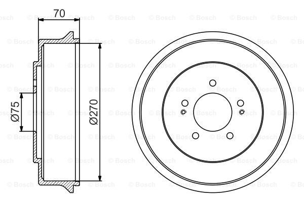 BOSCH Тормозной барабан 0 986 477 222