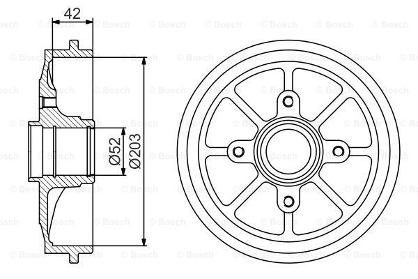 BOSCH Тормозной барабан 0 986 477 303