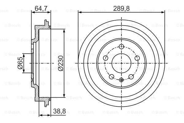 BOSCH Тормозной барабан 0 986 477 307