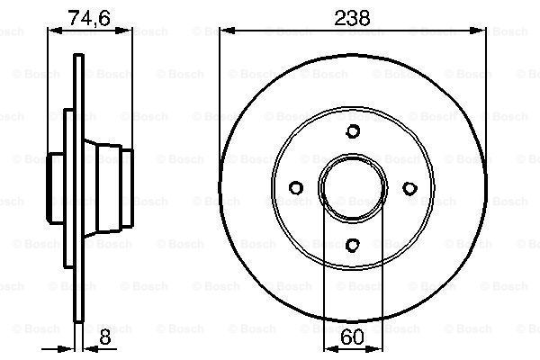 BOSCH Тормозной диск 0 986 478 442