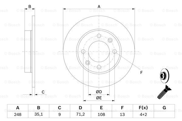 BOSCH Тормозной диск 0 986 478 608