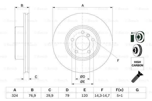 BOSCH Тормозной диск 0 986 479 115