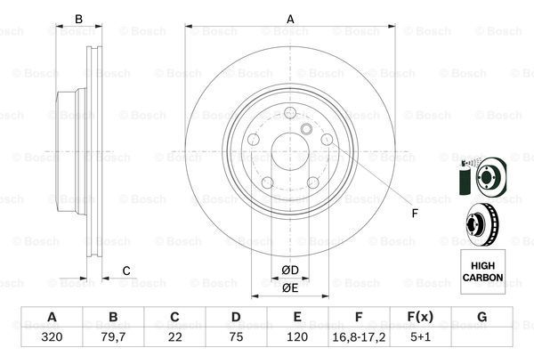 BOSCH Тормозной диск 0 986 479 166