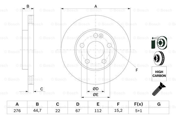 BOSCH Тормозной диск 0 986 479 186