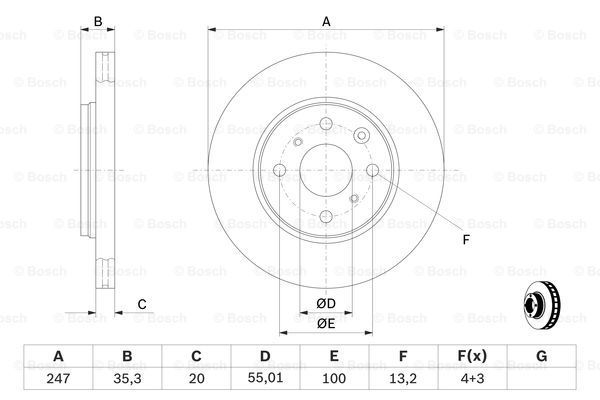 BOSCH Тормозной диск 0 986 479 239