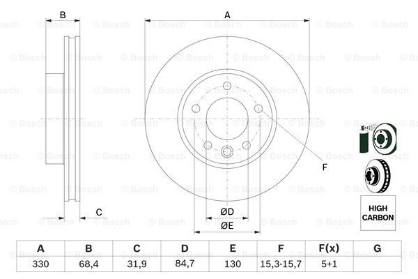 BOSCH Тормозной диск 0 986 479 250