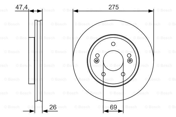 BOSCH Тормозной диск 0 986 479 R26