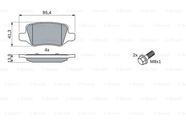 BOSCH Комплект тормозных колодок, дисковый тормоз 0 986 494 023