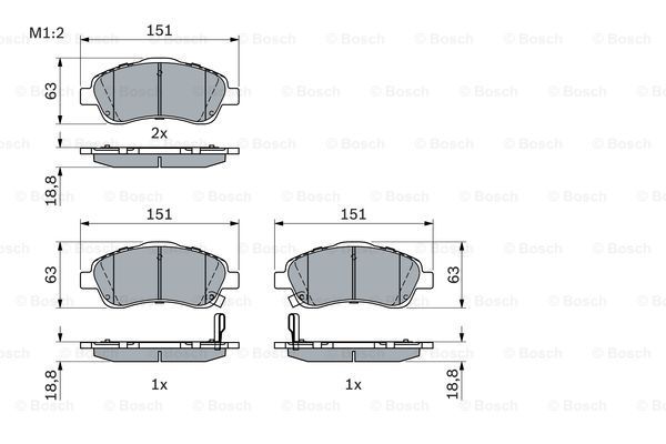 BOSCH Piduriklotsi komplekt,ketaspidur 0 986 494 054