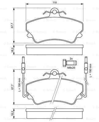 BOSCH Комплект тормозных колодок, дисковый тормоз 0 986 494 056