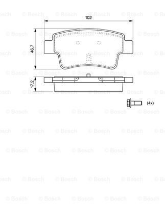 BOSCH Piduriklotsi komplekt,ketaspidur 0 986 494 072