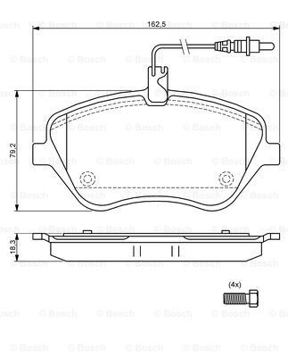 BOSCH Комплект тормозных колодок, дисковый тормоз 0 986 494 098