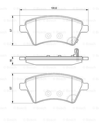 BOSCH Комплект тормозных колодок, дисковый тормоз 0 986 494 129