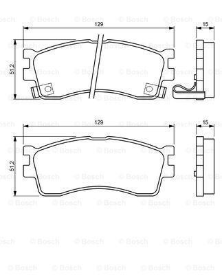 BOSCH Комплект тормозных колодок, дисковый тормоз 0 986 494 144