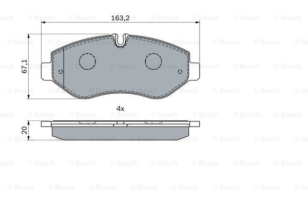 BOSCH Piduriklotsi komplekt,ketaspidur 0 986 494 293