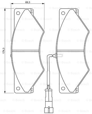 BOSCH Piduriklotsi komplekt,ketaspidur 0 986 494 296