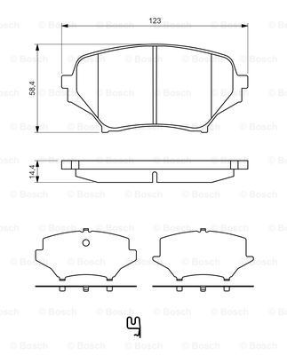 BOSCH Комплект тормозных колодок, дисковый тормоз 0 986 494 322