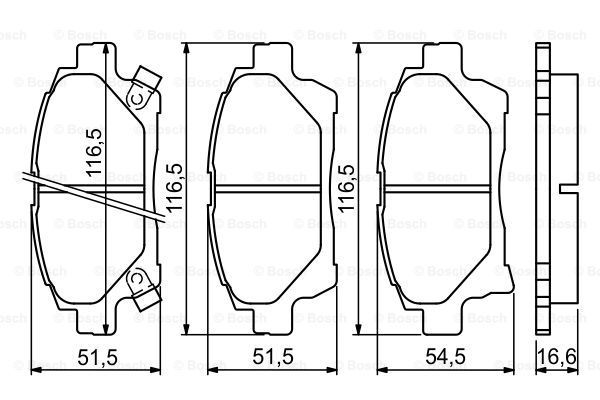 BOSCH Комплект тормозных колодок, дисковый тормоз 0 986 494 333