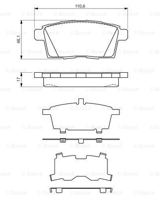 BOSCH Комплект тормозных колодок, дисковый тормоз 0 986 494 376