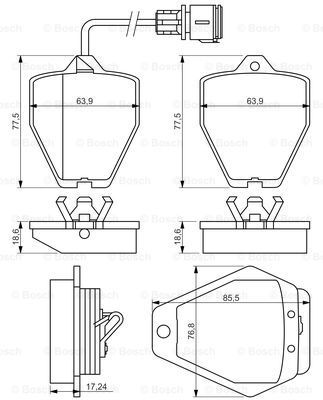 BOSCH Комплект тормозных колодок, дисковый тормоз 0 986 494 436