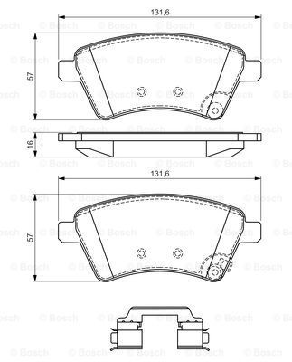 BOSCH Комплект тормозных колодок, дисковый тормоз 0 986 494 584