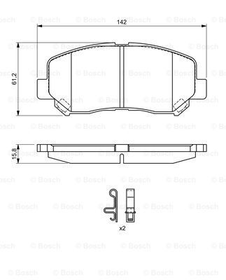 BOSCH Комплект тормозных колодок, дисковый тормоз 0 986 494 675