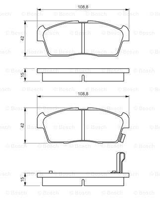 BOSCH Комплект тормозных колодок, дисковый тормоз 0 986 494 700