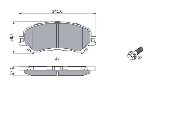 BOSCH Piduriklotsi komplekt,ketaspidur 0 986 494 722