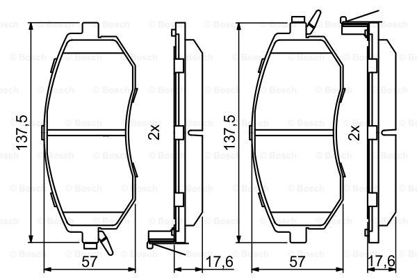 BOSCH Комплект тормозных колодок, дисковый тормоз 0 986 494 761