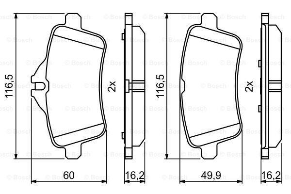 BOSCH Комплект тормозных колодок, дисковый тормоз 0 986 494 771