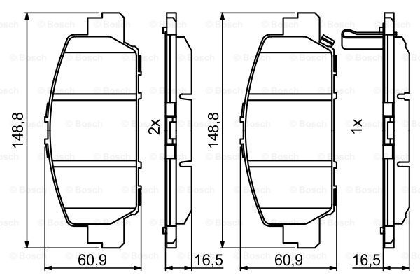 BOSCH Piduriklotsi komplekt,ketaspidur 0 986 494 773