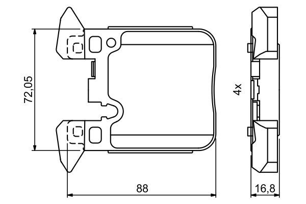 BOSCH Piduriklotsi komplekt,ketaspidur 0 986 494 774