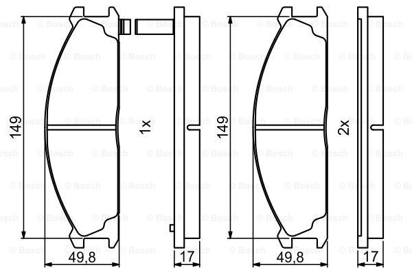 BOSCH Piduriklotsi komplekt,ketaspidur 0 986 494 848