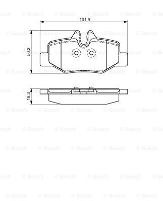 BOSCH Комплект тормозных колодок, дисковый тормоз 0 986 495 088