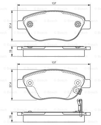 BOSCH Комплект тормозных колодок, дисковый тормоз 0 986 495 103