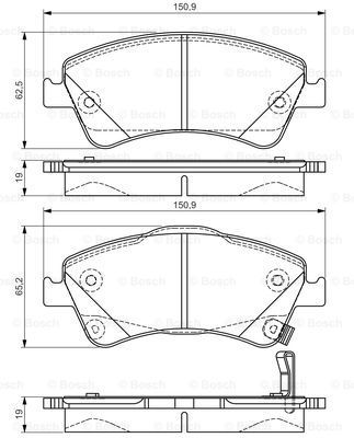 BOSCH Комплект тормозных колодок, дисковый тормоз 0 986 495 106