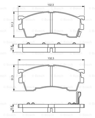 BOSCH Комплект тормозных колодок, дисковый тормоз 0 986 495 265