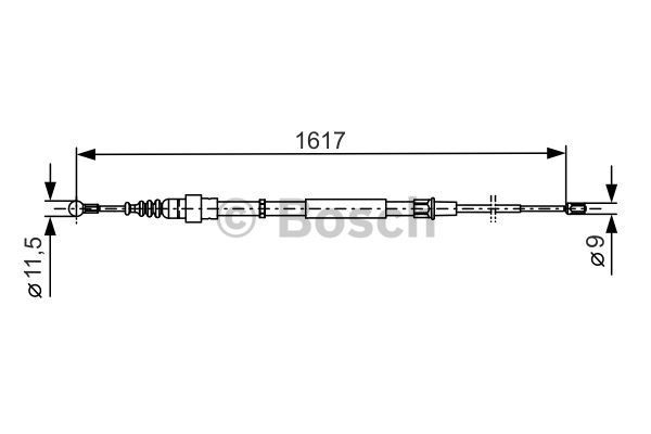 BOSCH Тросик, cтояночный тормоз 1 987 477 255