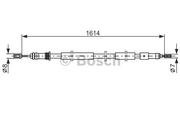 BOSCH Тросик, cтояночный тормоз 1 987 477 432