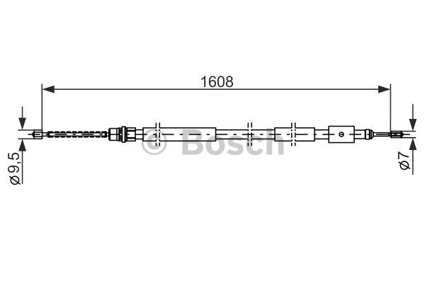 BOSCH Тросик, cтояночный тормоз 1 987 477 435