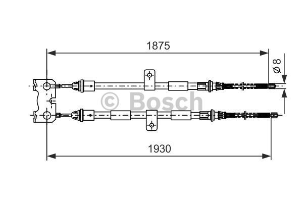 BOSCH Тросик, cтояночный тормоз 1 987 477 520