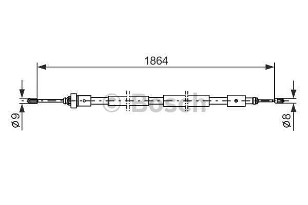 BOSCH Тросик, cтояночный тормоз 1 987 477 591